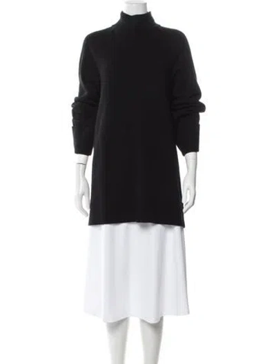Pre-owned Reformation Merino Wool Midi Length Dress In Black