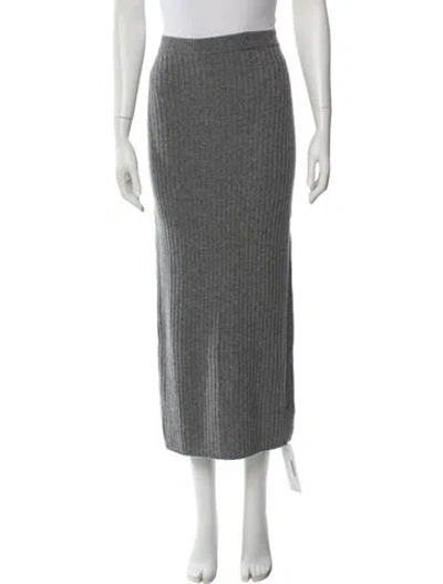 Pre-owned Reformation Merino Wool Midi Length Skirt In Gray