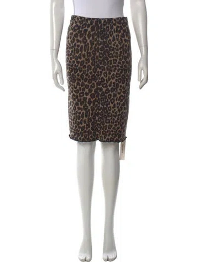 Pre-owned Reformation Merino Wool Midi Length Skirt In Neutral