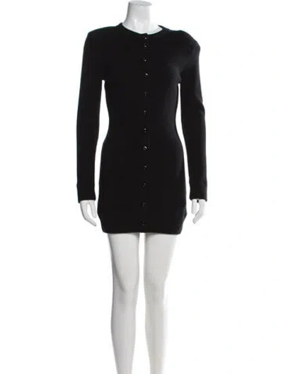 Pre-owned Reformation Merino Wool Mini Dress In Black