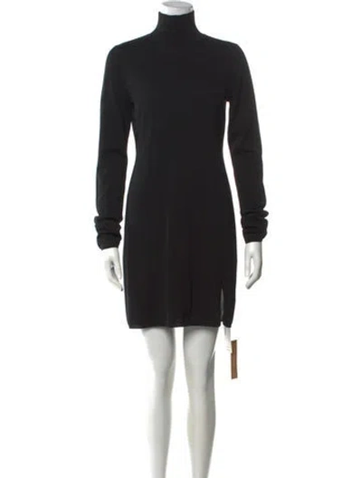 Pre-owned Reformation Merino Wool Mini Dress In Black