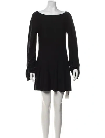 Pre-owned Reformation Merino Wool Mini Dress In Black