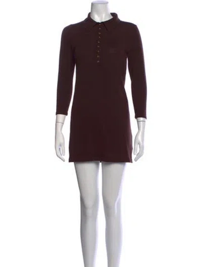 Pre-owned Reformation Merino Wool Mini Dress In Brown