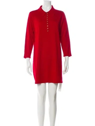 Pre-owned Reformation Merino Wool Mini Dress In Red