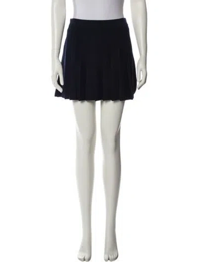 Pre-owned Reformation Merino Wool Mini Skirt In Blue