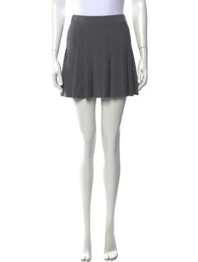 Pre-owned Reformation Merino Wool Mini Skirt In Gray