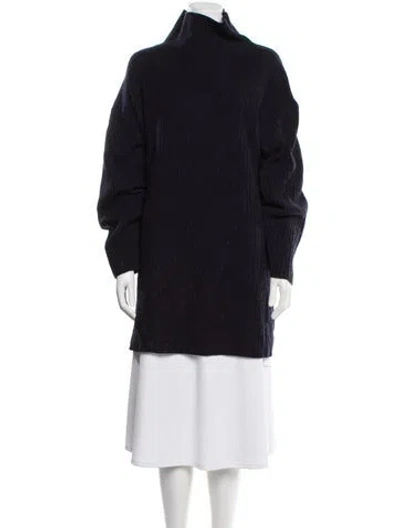 Pre-owned Reformation Merino Wool Mock Neck Sweater In Black