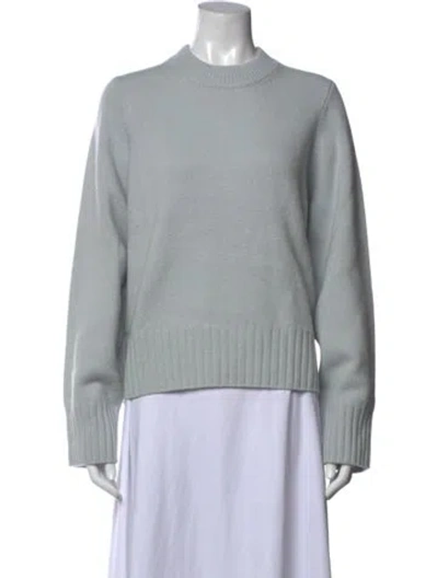 Pre-owned Reformation Merino Wool Mock Neck Sweater In Blue