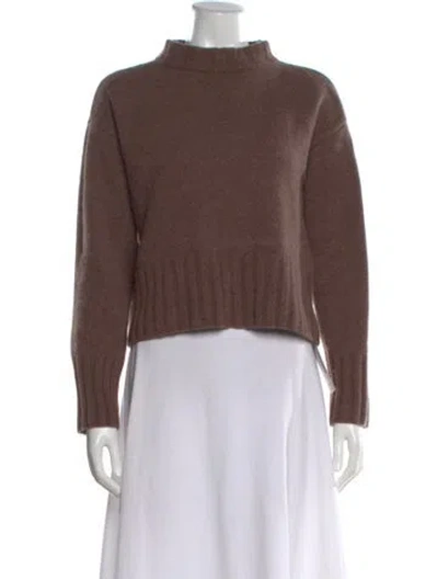 Pre-owned Reformation Merino Wool Mock Neck Sweater In Brown