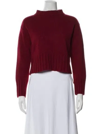 Pre-owned Reformation Merino Wool Mock Neck Sweater In Brown