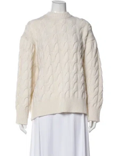 Pre-owned Reformation Merino Wool Mock Neck Sweater In Neutral