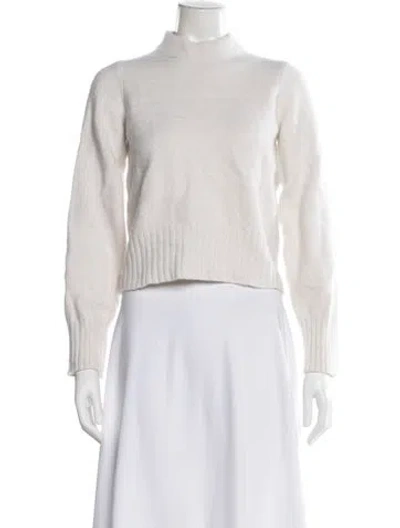 Pre-owned Reformation Merino Wool Mock Neck Sweater In Neutral