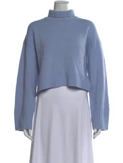 Pre-owned Reformation Merino Wool Mock Neck Sweater W/ Tags In Blue