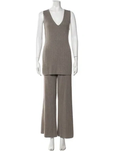 Pre-owned Reformation Merino Wool Pant Set In Neutrals