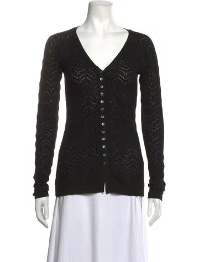 Pre-owned Reformation Merino Wool Patterned Sweater In Black