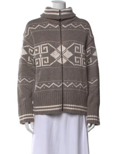 Pre-owned Reformation Merino Wool Patterned Sweater In Grey