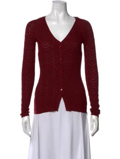 Pre-owned Reformation Merino Wool Patterned Sweater In Red