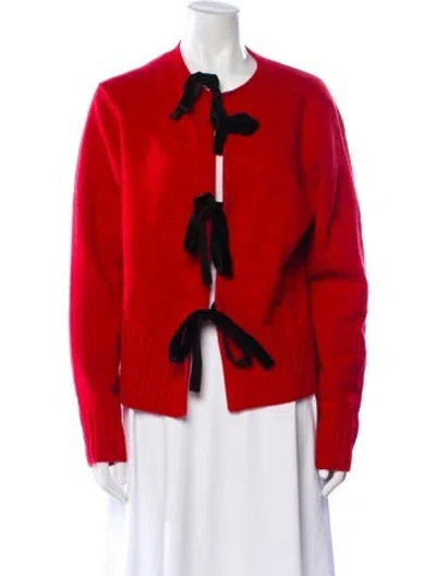 Pre-owned Reformation Merino Wool Printed Sweater In Red