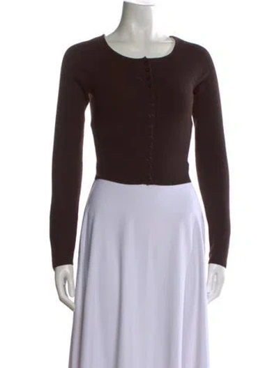 Pre-owned Reformation Merino Wool Scoop Neck Sweater In Brown