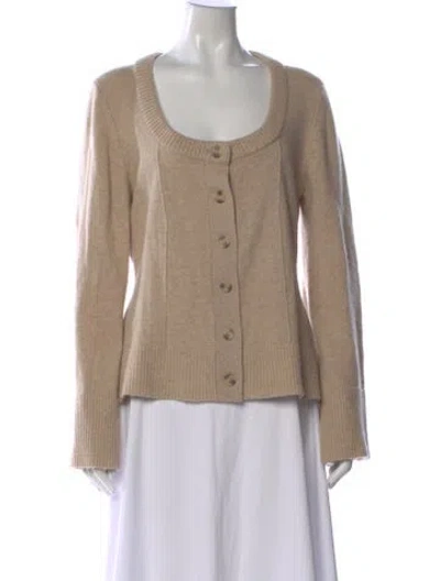 Pre-owned Reformation Merino Wool Scoop Neck Sweater In Brown