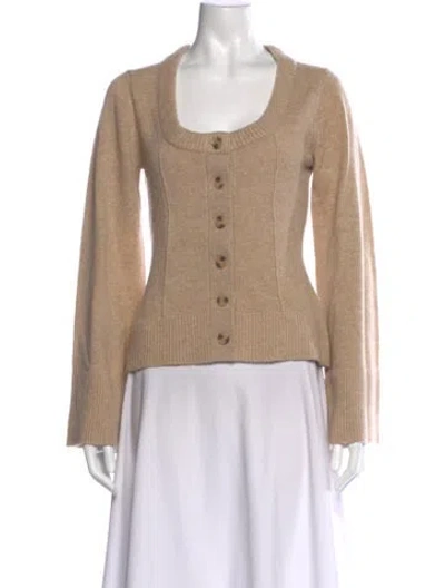 Pre-owned Reformation Merino Wool Square Neckline Sweater In Neutral