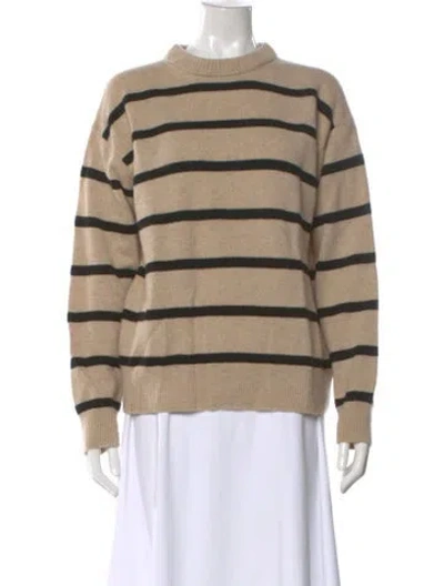 Pre-owned Reformation Merino Wool Striped Sweater In Neutral