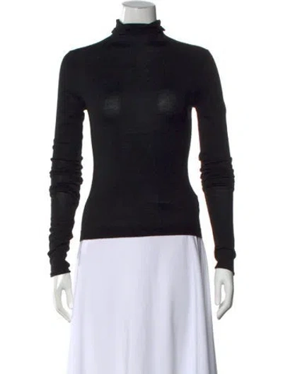 Pre-owned Reformation Merino Wool Turtleneck Sweater In Black
