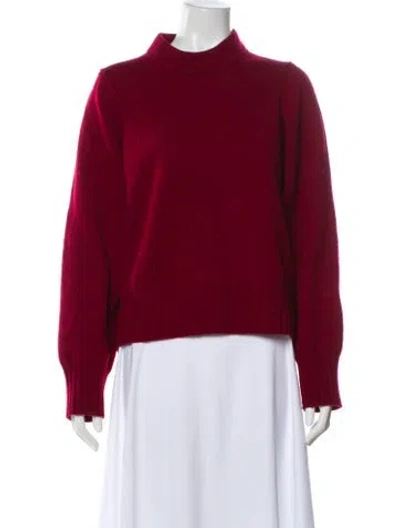 Pre-owned Reformation Merino Wool Turtleneck Sweater In Burgundy