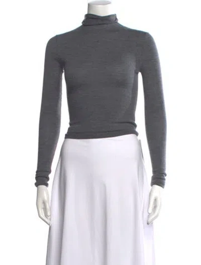 Pre-owned Reformation Merino Wool Turtleneck Sweater In Gray
