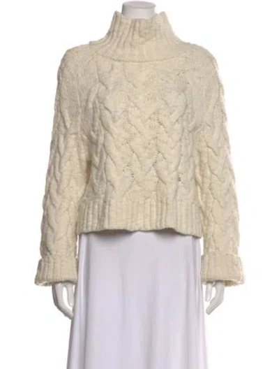 Pre-owned Reformation Merino Wool Turtleneck Sweater In Neutral