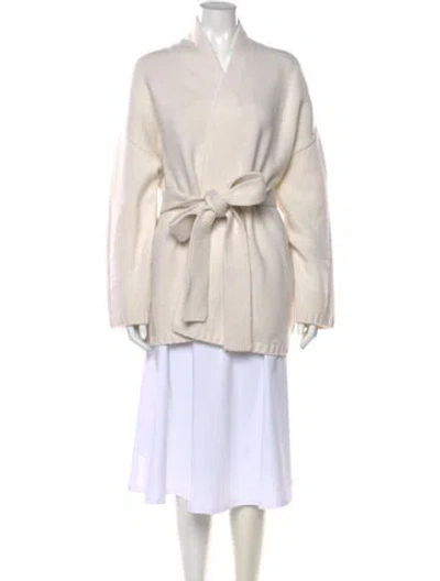 Pre-owned Reformation Merino Wool V-neck Sweater In Neutral