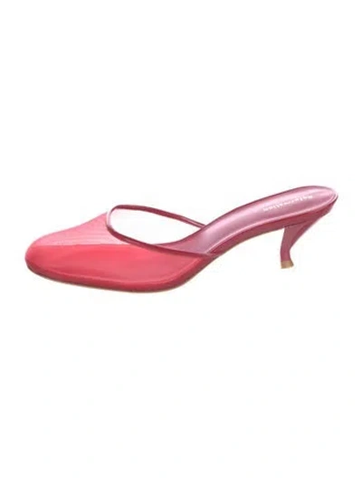 Pre-owned Reformation Mesh Mules In Red