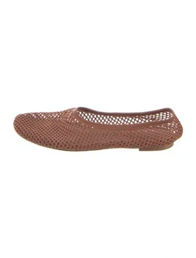 Pre-owned Reformation Mesh Patterned Ballet Flats In Brown