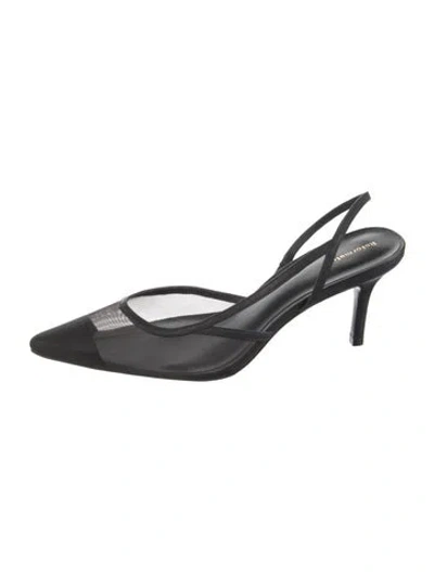 Pre-owned Reformation Mesh Slingback Pumps In Black