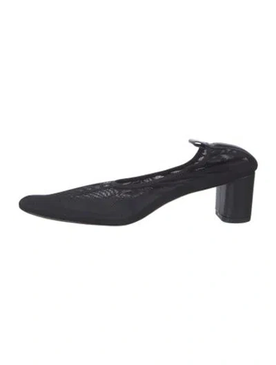 Pre-owned Reformation Mesh Slingback Pumps In Black