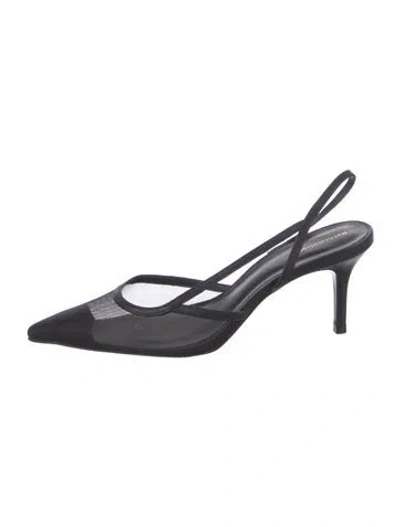 Pre-owned Reformation Mesh Slingback Pumps In Black