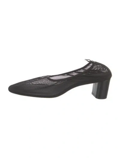 Pre-owned Reformation Mesh Slingback Pumps In Black