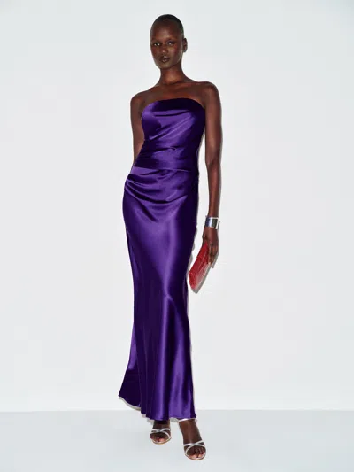 Reformation Meshea Silk Dress Purple 0