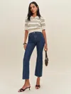 Reformation Mia High Rise Vintage Ankle Bootcut Jeans In Blue