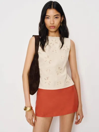 Reformation Mia Low Waist Linen Skort