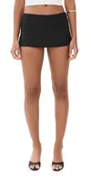Reformation Mia Low Waist Linen Skort Black In Black