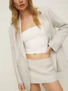 Reformation Mia Low Waist Linen Skort In Oatmeal