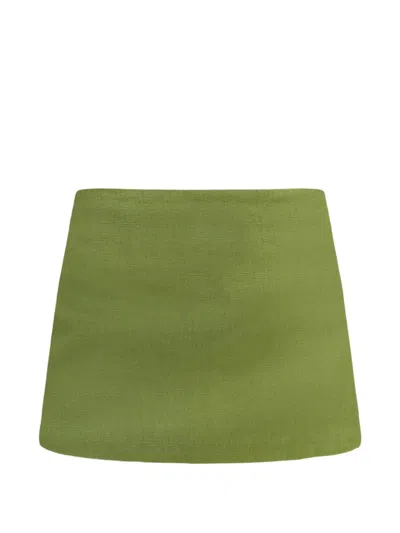 Reformation Mia Low-waist Mini Skirt In Green