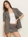 Reformation Mia Skort In Brown Plaid