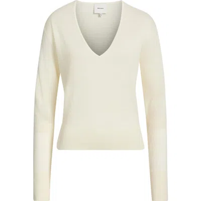 Reformation Micah V-neck Sweater In White