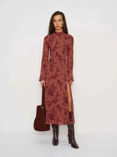 Reformation Micayla Dress Pink 12 In Burgundy