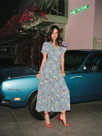 Reformation Michelle Dress In Bleu