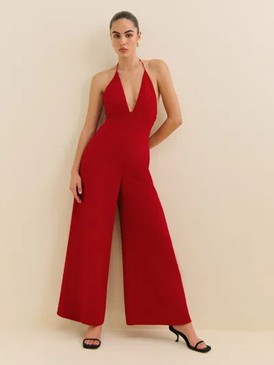 Reformation Michelle Jumpsuit In Lipstick