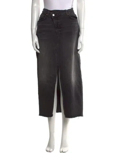 Pre-owned Reformation Midi Length Skirt In Black