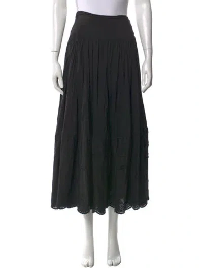 Pre-owned Reformation Midi Length Skirt In Black
